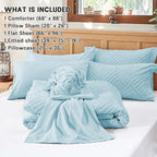Zzlpp Twin Comforter Set 5 Pieces, Light Blue Tufted Bed in a Bag - Image 5
