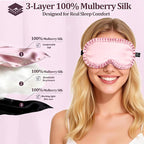 Silk Sleep Mask for Women, 100% Mulberry Silk Eye Mask, All-Silk Filled - Image 2