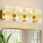 Modern LED Bathroom Light Fixtures Dimmable 4-Light Gold Vanity Light, 5CCT by NADOSAHomeLighting