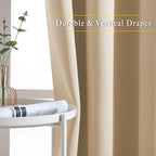 NICETOWN Beige Room Darkening Curtains Blackout 30 inch Curtains - Image 5
