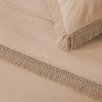 Andency Taupe Comforter Set Full Size, 3 Pieces Boho Tassel Lightweight Bedding - Image 7