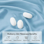 INFIIXSO Silk Pillow Cases 2 Pack Standard Size, Ultra Smooth & Soft Mulberry - Image 2