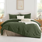 Andency Olive Green Oversized Queen Comforter Set, Boho Soft Warm Bedding - Image 2
