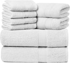 Ariv Towels Pack of 8, Premium Cotton Towel Set, Super Soft, Quick Dry by Ariv