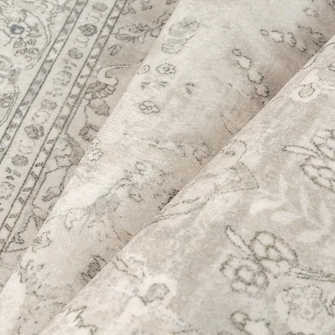 Beige 2x3 Area Rug Washable Vintage Small Carpet - Image 8