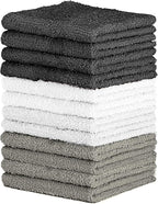 QUBA LINEN 100% Cotton Washcloth Set – Soft, Absorbent Face Towels by QUBA+LINEN