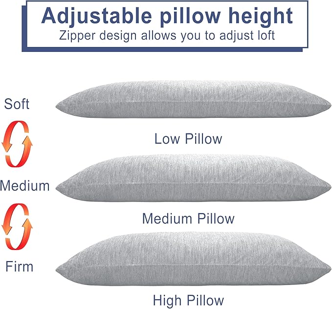 DWCN Cooling Body Pillow for Adults, 20x60 Inch Light Grey - Image 4