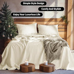 LBRO2M 100% Pure Linen Sheet Set Deep Pocket Up to 16" Bed Sheets Sets - Image 3