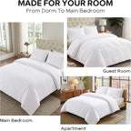 Cozyide White Duvet Cover Queen Size, Soft 3-Piece Seersucker Queen Duvet Cover - Image 7
