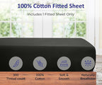 ROYALE LINENS 300 Thread Count 100% Long Staple Combed Cotton Fitted Sheet King - Image 3