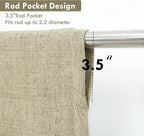 DriftAway Double Layer Linen Blackout Tie Up Curtains Thermal Insulated Fully - Image 5