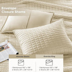 Comfort Spaces Ivory Oversized Queen Quilt Set 102"x118" Bedspread Quilted - Image 5
