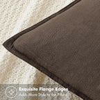 MIULEE Decorative Linen Pillow Covers 18x18 Inch Dark Coffee Chocolate Boho - Image 2