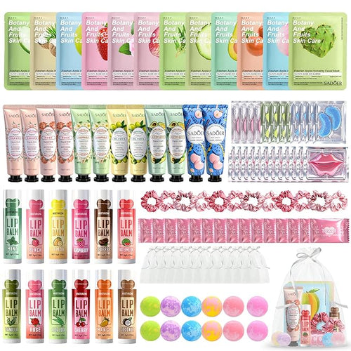 108 PCS Spa Party Supplies for Girls, Include Facial Masks, Lip Balms, Eye by GARPGONA