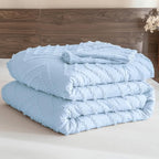 Andency Light Blue Comforter Set Queen Size, Boho Soft Warm Tufted Bedding - Image 8