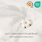 Off White Duvet Cover Queen Size, 100% Sandwashed Cotton Soft Queen Duvet Cover - Image 3