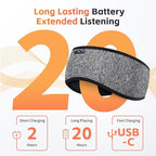 Sleep Headphones Bluetooth 6.0 Headband, 20H Playtime Headband Headphones - Image 2