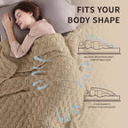 Knitted Weighted Blanket for Adult, No Beads Heavy Blanket 60” x 80'' 12lbs - Image 3