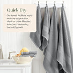 Springtree Home 100% Cotton Bath Towel Set 6 Piece Set | Super Soft & Absorbent - Image 3