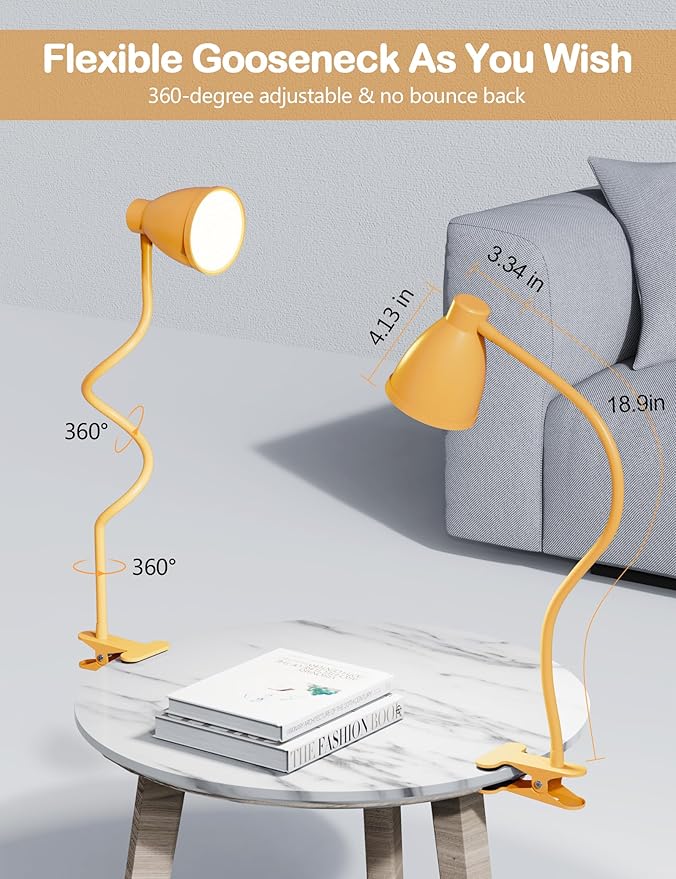 BOHON Clip on Light, 10W 38 LED Desk Lamp - Image 5