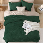 Andency Dark Emerald Green Boho Queen Comforter Set, Lightweight Fluffy Bedding - Image 7