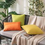 MIULEE Pack of 2 Decorative Outdoor Solid Waterproof Throw Pillow Covers Faux - Image 7