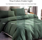 PURE ERA Jersey Knit Forest Green Duvet Cover Set 100% T-Shirt Cotton Super - Image 6