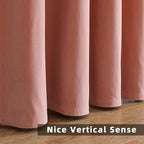 Joydeco Pink Velvet Curtains 96 inch Length 2 Panels, Luxury Blackout Rod - Image 7