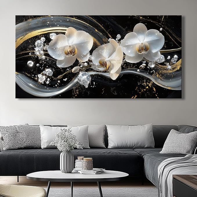 White Orchid Canvas Wall Art - Image 8