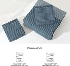 Litanika Oversized King Quilt Set Blue Linen, 128x120 Stripe Bedspread Coverlet - Image 7