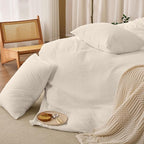 Ivory White Twin Duvet Cover, 100% Sandwashed Cotton Soft Twin Size Duvet Cover - Image 9