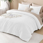 Andency White Comforter Set Queen Size, Boho Lightweight Fluffy Bedding - Image 6