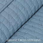 EVERGRACE x Kinsey Walsh Cross Stitch Pre-Washed Cotton Quilt Bedding Set Queen - Image 3