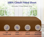 ROYALE LINENS 300 Thread Count 100% Long Staple Combed Cotton Fitted Sheet Full - Image 3