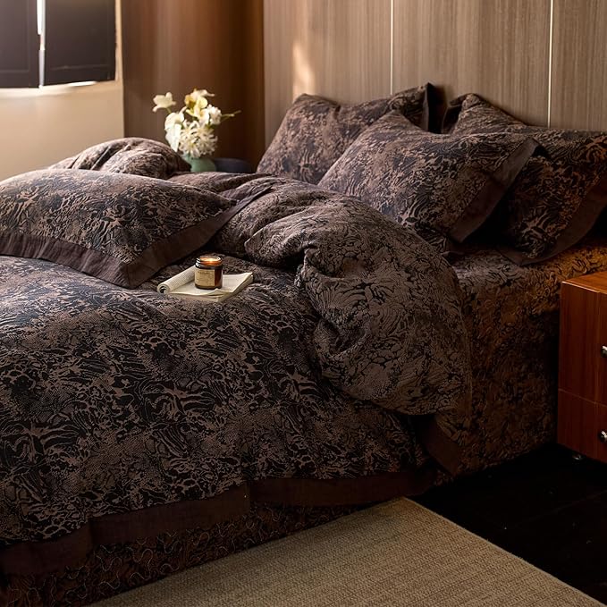 mixinni Duvet Cover Set King, Vintage Opulence Yarn-Dyed Jacquard Double-Layer - Image 8