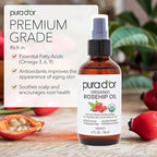 PURA D'OR 4 Oz ORGANIC Rosehip Seed Oil - Image 3