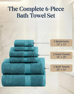 LANE LINEN Luxury Cotton Bath Towel Set of 6 - Image 4