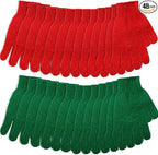 48 Pcs Red and Green Exfoliating Gloves Shower Gloves Bulk Christmas Stocking by Unknown