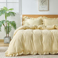 Gingham Duvet Cover Queen Size, 3 Pieces Soft Breathable Microfiber Plaid by Kisswish