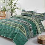 WONGS BEDDING Boho Quilt Full Size, Lightweight Microfiber Bed Decor Bedspread - Image 2