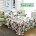 FADFAY Tropical Red Hibiscus Palm Leaves Duvet Cover Set Exotic Plants Bedding - Image 5
