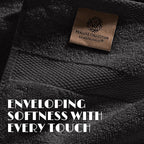 White Classic Wealuxe Black Bath Towels 24x50 Inch, Cotton Towel Set - Image 3