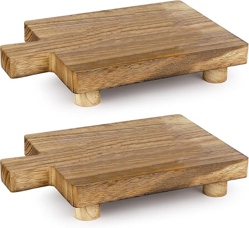 2 Pcs Handmade Wooden Tray, Practical Bathroom and Kitchen Decoration by Teniinet