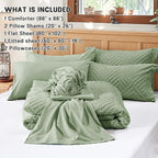 Zzlpp Queen Comforter Set 7 pieces, Sage Green Tufted Bed in a Bag - Image 5
