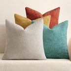 MIULEE Pack of 4 Couch Throw Pillow Covers 20x20 Inch Neutral Orange/Teal Soft by MIULEE