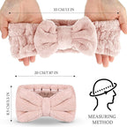 3 Pieces Makeup Headband with Bow Spa Headband - Image 2