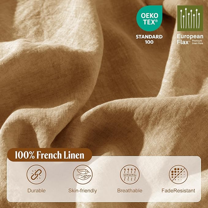 LBRO2M 100% France Linen Duvet Cover Set Full Size 3 Pcs Natural Flax Comforter - Image 3