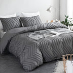 WARMDERN Boho Duvet Cover Set, Tufted Bedding Duvet Covers Soft Washed - Image 2