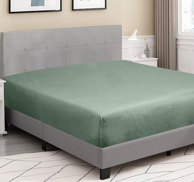 ROYALE LINENS 300 Thread Count 100% Long Staple Combed Cotton Fitted Sheet Queen - Image 4