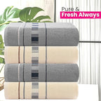 CASA COPENHAGEN X Line 4Pcs 100% Egyptian Cotton Designer Hand Towels Gift Set- - Image 2